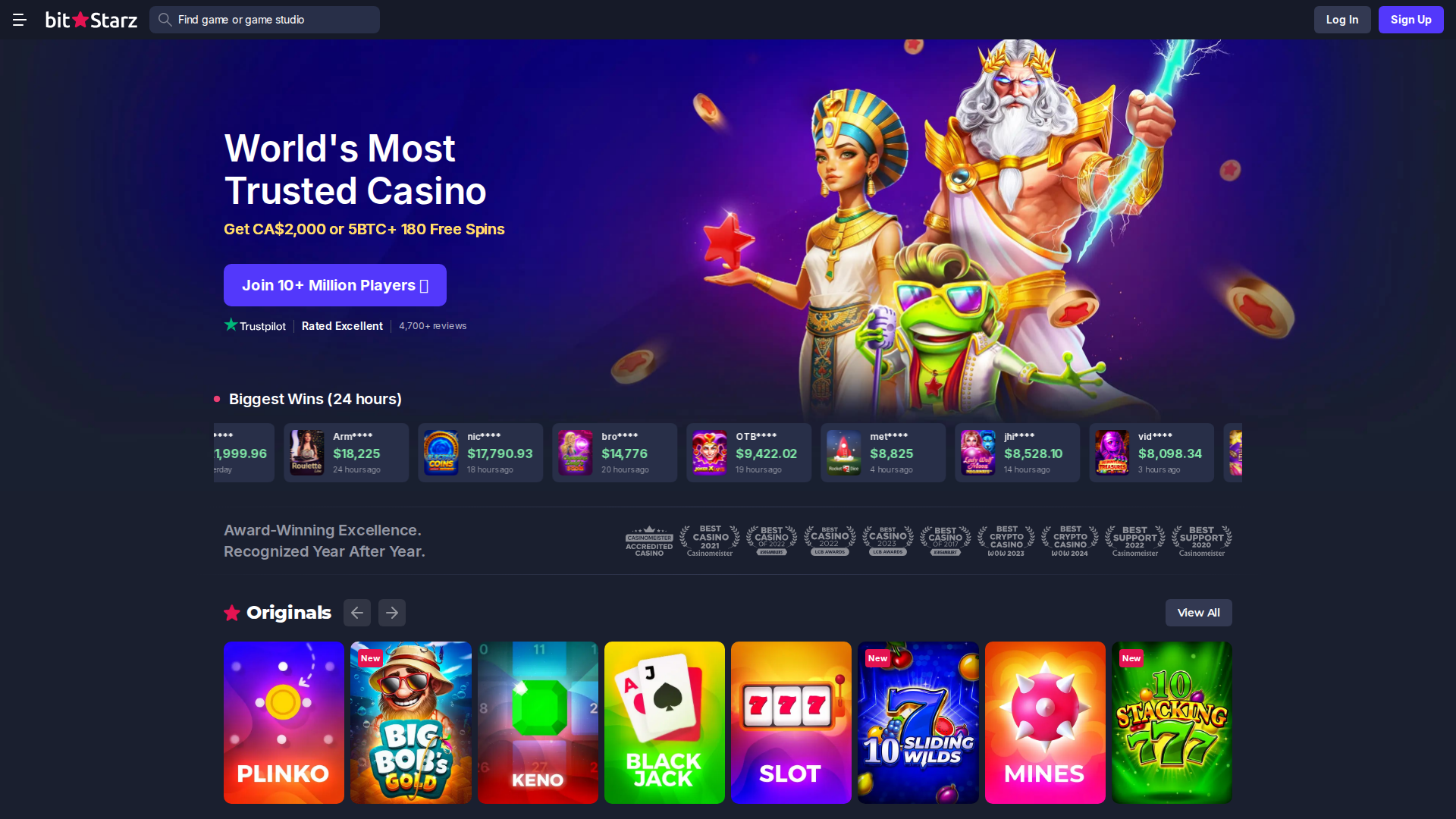 BitStarz Casino Homepage